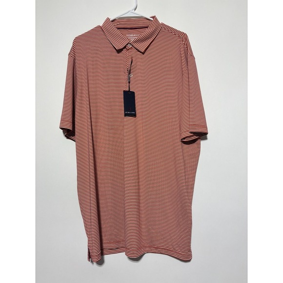 Other - Michel Rouen Performance Polo Men Size 2XL Striped Puréed Pumpkin Stripe Shirt